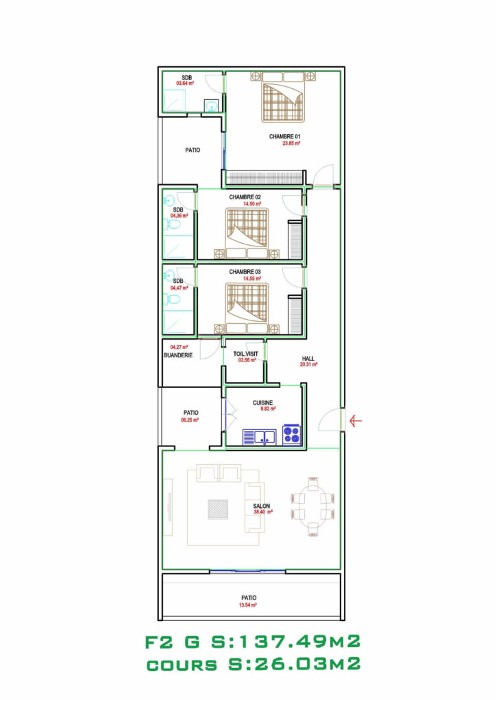 PLAN APPARTEMENT-F4-GR