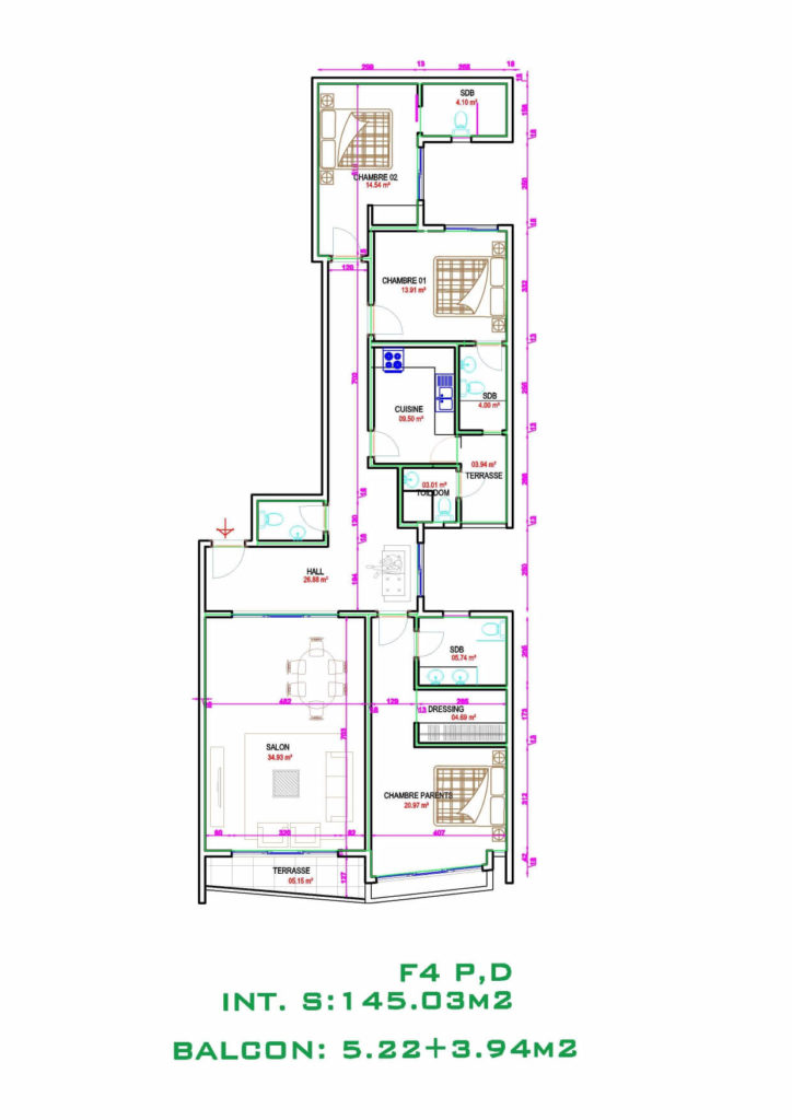 PLAN APPARTEMENT-F4-PD
